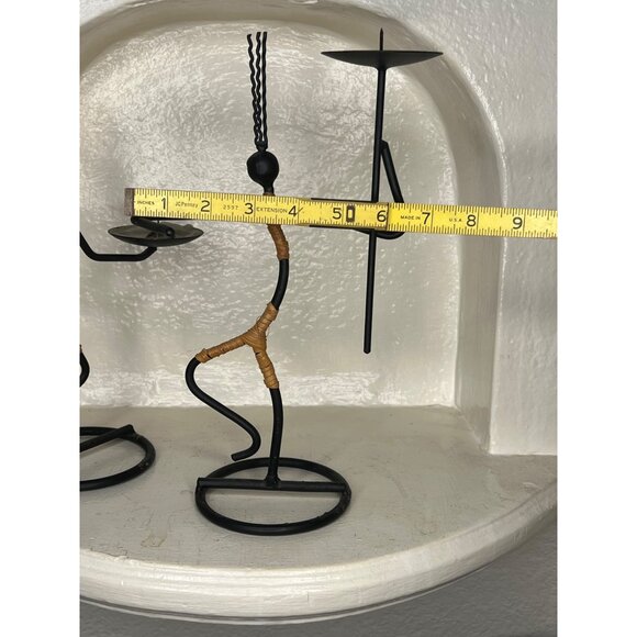 Vintage 1960's Pair of Laurids Lonborg Figure Dancing Candle Holders 9in & 12in - Picture 13 of 13